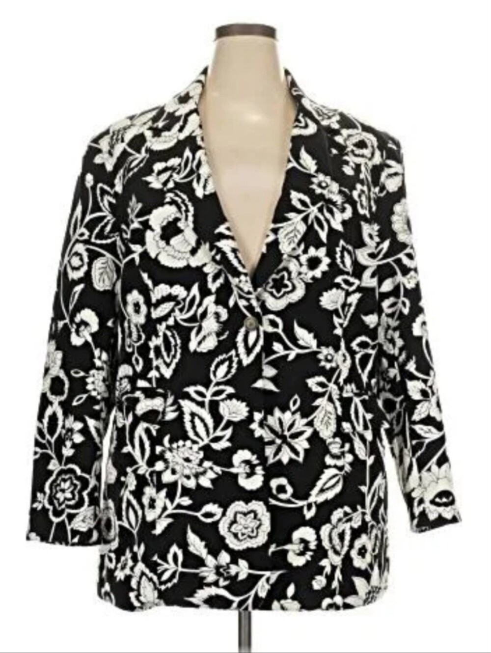 NY&C Floral Blazer in Black & White Size XXLarge NWT